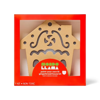 Christmas Craft Lit Paperboard Gingerbread House Painting Activity Kit - Mondo Llama™ | Target