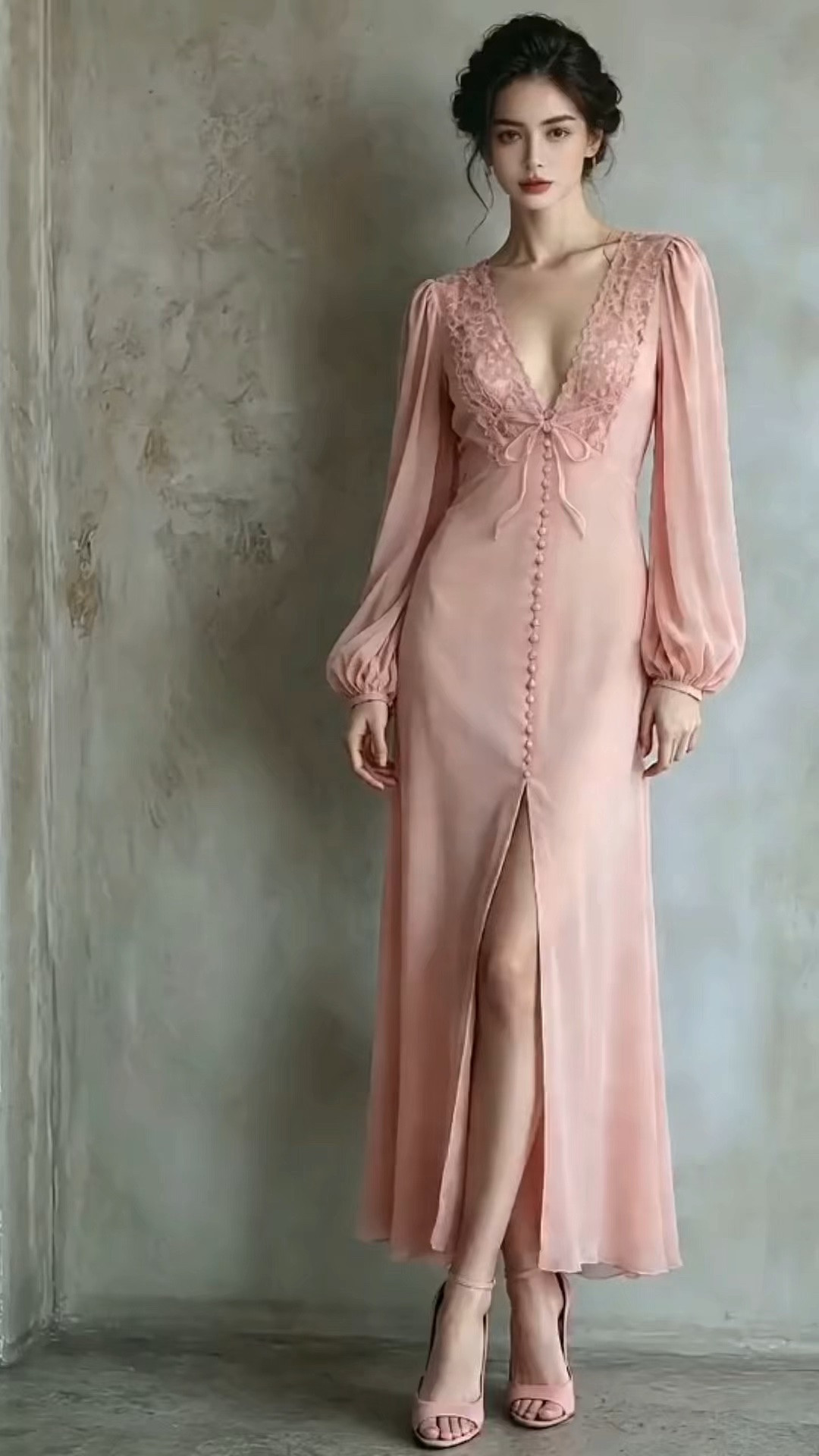 Lina Blush Silk Lace Trim Puff Sleeve Slit Maxi Dress Romantic Evening Outfit
#SilkLaceMaxiDress #RomanticFeminineStyle #BlushPinkDress

#LTKootd #LTKSeasonal #LTKOver40