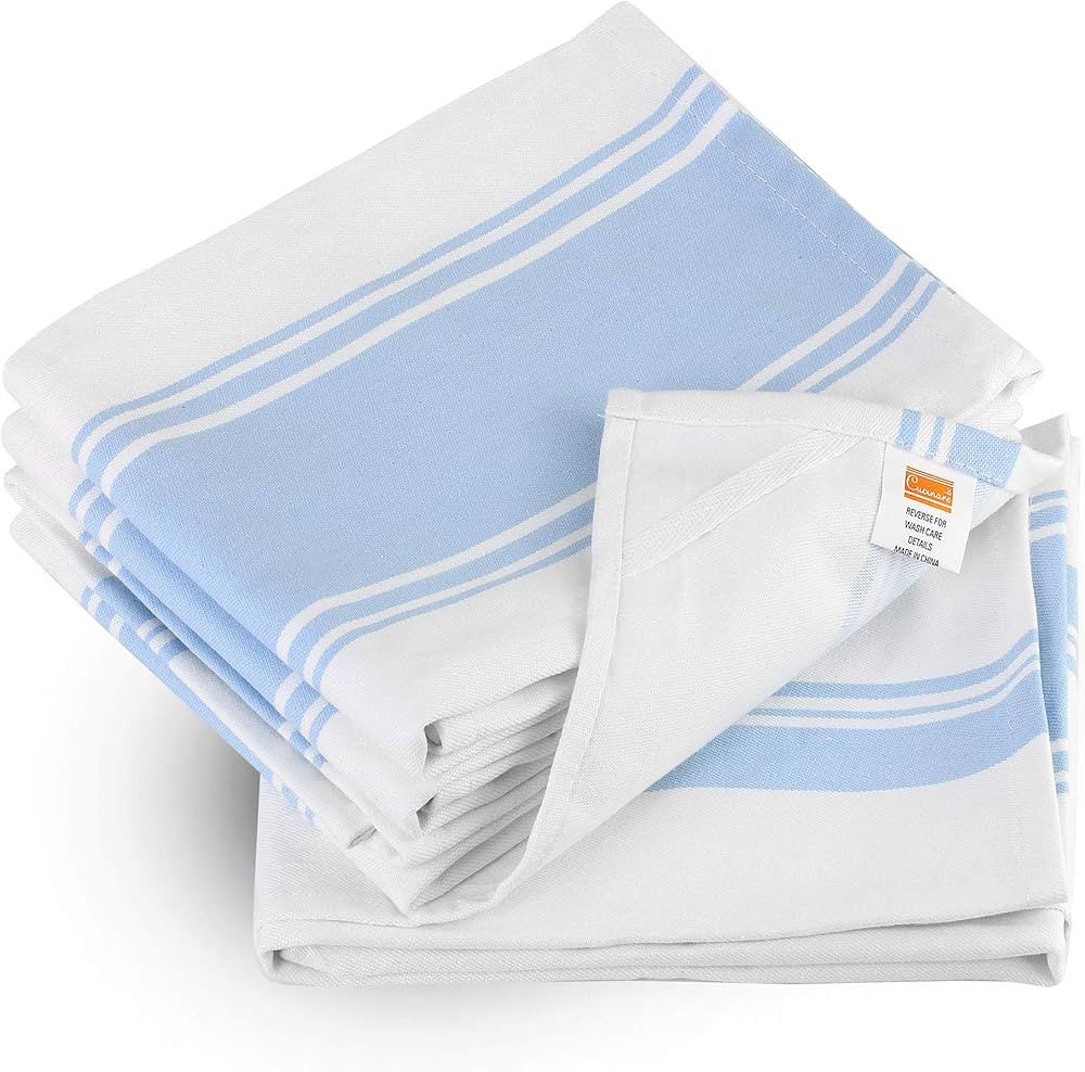 Cucinare Kitchen Towels 100% Cotton Professional Grade Large and Absorbent with Vintage Stripe Te... | Amazon (US)