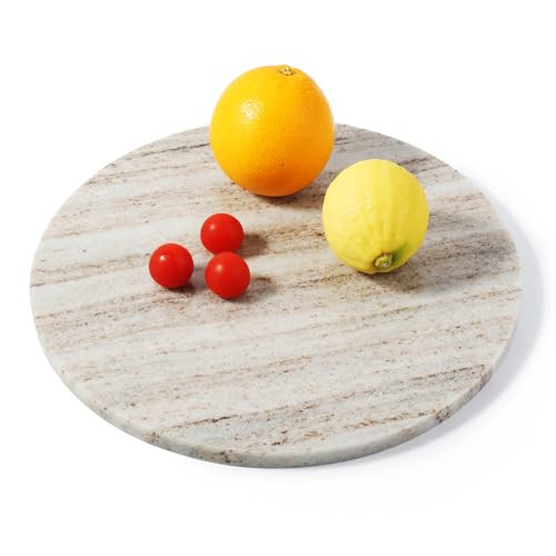 Koville Marble Cutting Board for Kitchen, 11"x11" Inches Small Stone Cutting Board, Round Marble Tray for Baking Charcuterie Pastry, Serving Tray for Countertop, Large Stone Slab | Amazon (US)