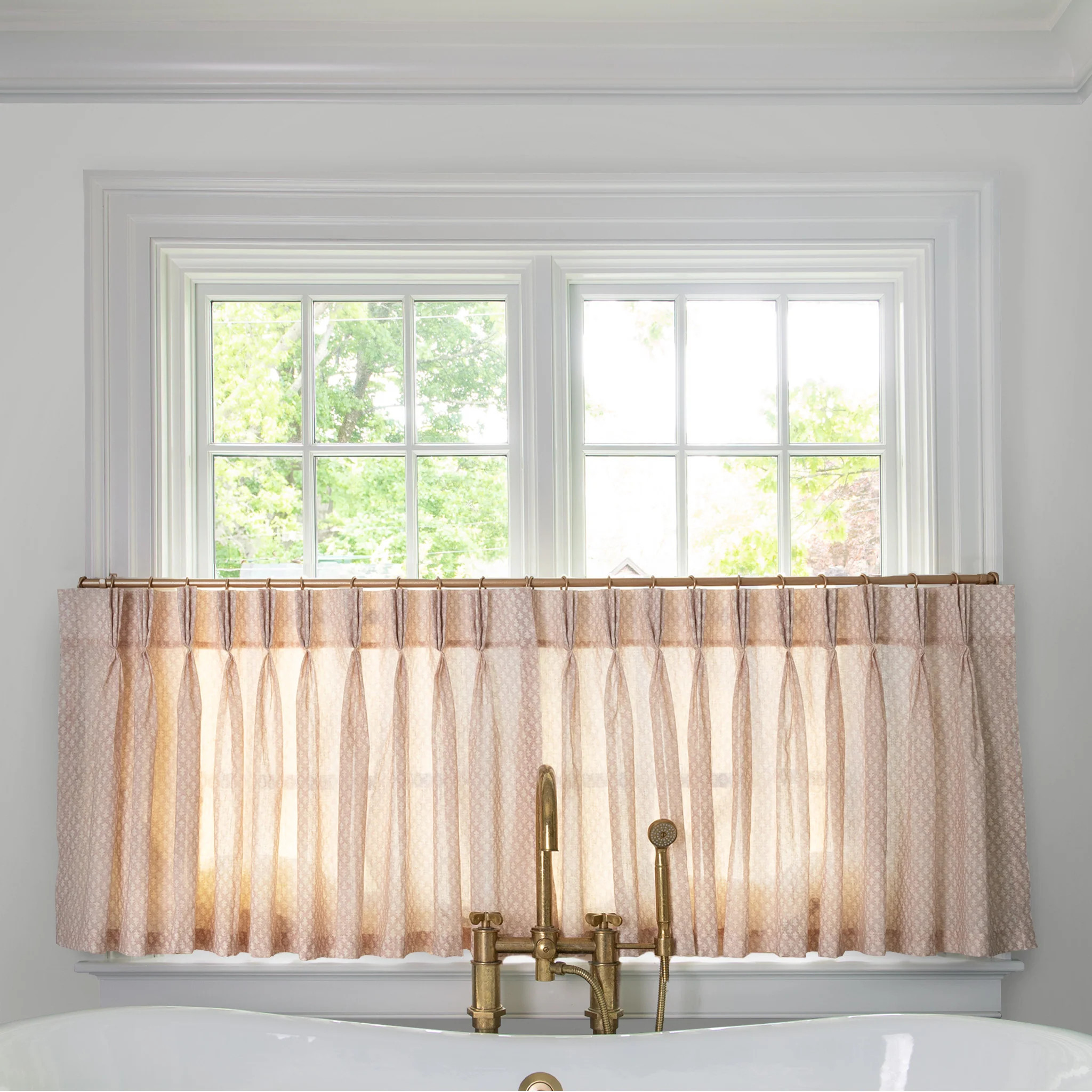 Quinn Wisteria Sheer Cafe Curtain | Pepper Home
