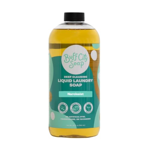 Buff City Soap - Liquid Laundry Soap Made With Simple Ingredients & No Harsh Chemicals - Cleans Tough Stains & Lifts Dirt - Sandalwood & Raspberry Scented Laundry Detergent - Narcissist | Amazon (US)