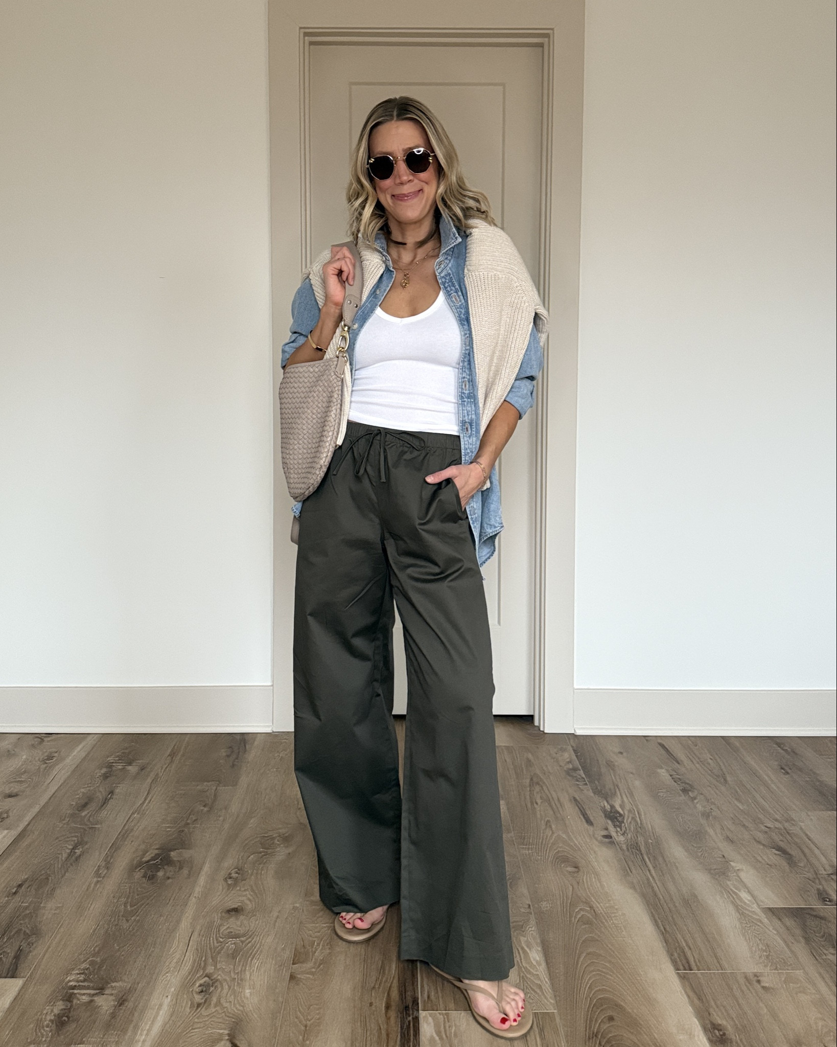 Wearing XS denim shirt (runs big), XS tank (stay tts), small cardigan, small chino pants, sandals tts

#LTKgrwm #LTKOver40 #LTKootd