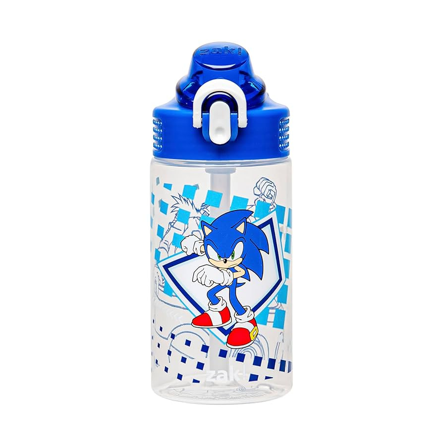 Zak Designs Sage Sonic the Hedgehog Water Bottle For School or Travel, 16oz Durable Plastic Water... | Amazon (US)