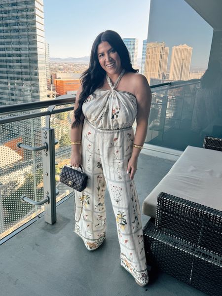 My favorite style jumpsuit for last night’s dinner in Vegas! My jumpsuit is sold out, but linked in case you want to find it elsewhere as well as similar pretty printed wide-leg options!

#LTKMidsize #LTKStyleTip #LTKTravel
