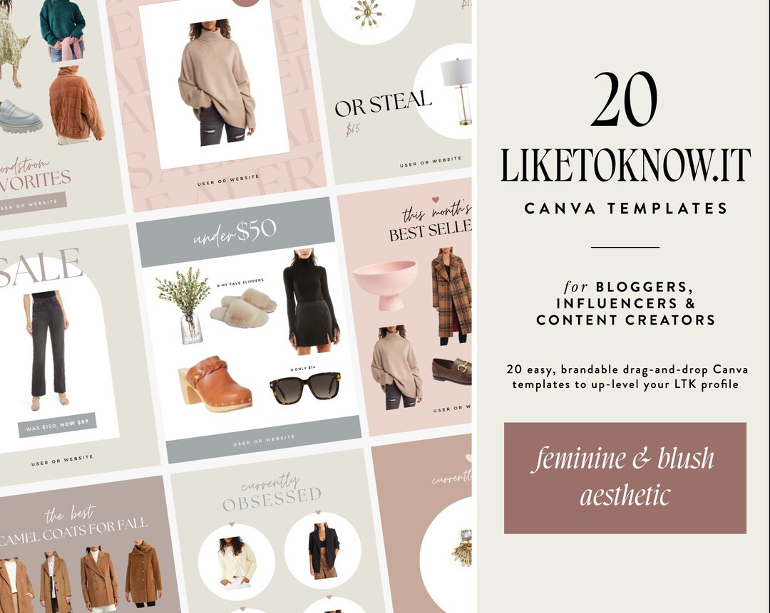 LTK Canva Template Feminine 20liketoknowit Template Canva - Etsy | Etsy (US)