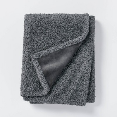 Boucle with Plush Reverse Throw Blanket Blue/Gray - Threshold™ designed with Studio McGee | Target