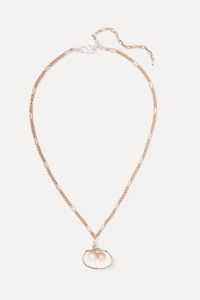 WALD Berlin - Drop It Like It's Hot Gold-plated, Shell And Pearl Necklace - one size | NET-A-PORTER (UK & EU)