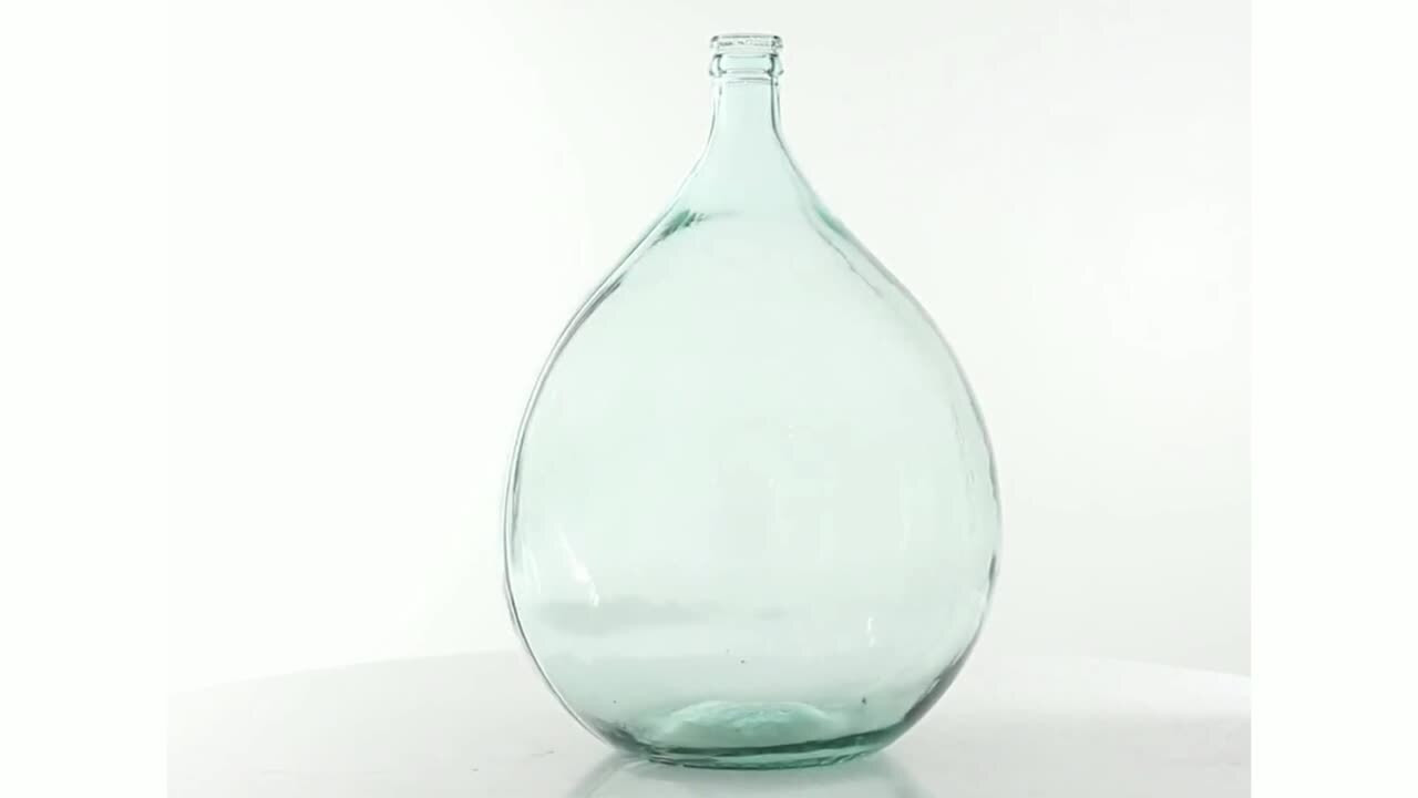 Litton Lane Clear Spanish Recycled Glass Decorative Vase 042479 - The Home Depot | The Home Depot
