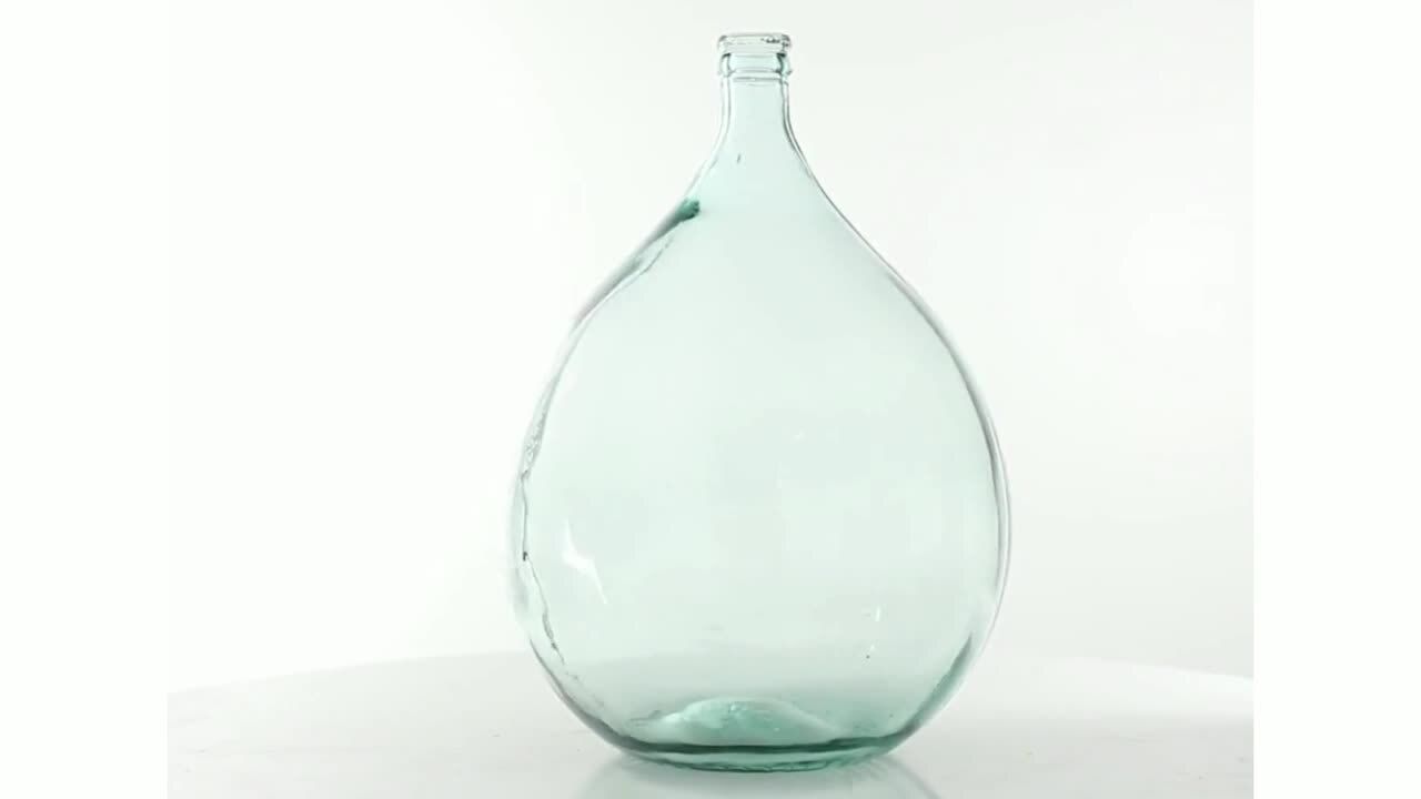 Litton Lane Clear Spanish Recycled Glass Decorative Vase 042479 - The Home Depot | The Home Depot
