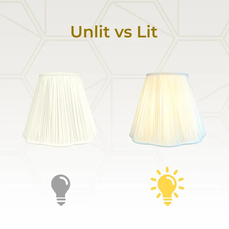 Royal Designs, Inc. Bottom Scallop Gather Pleat Basic Lamp Shade, Eggshell or White - Etsy | Etsy (US)