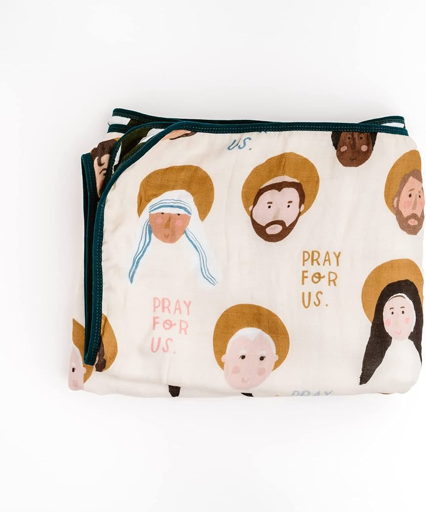 Be A Heart Muslin Baby Blanket, Baptism Gift (All Saints) | Amazon (US)