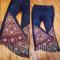 Bell Bottoms Jeans Denim Made To Order Hippie Clothing Music Festival Jeans Gypsy Clothing Boho Clothing Bohemian Jeans Hippie Jeans | Etsy (US)