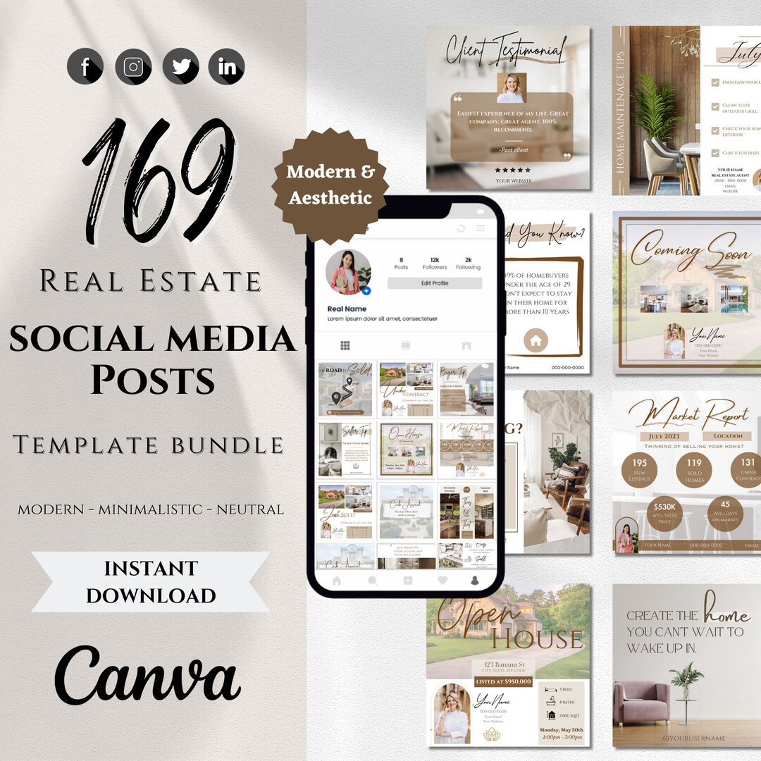 169 Real Estate Social Media Posts Real Estate Instagram - Etsy | Etsy (US)
