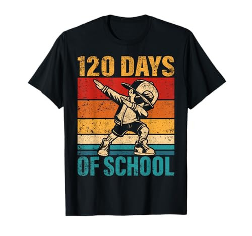 120 Days Of School Dabbing Boy Student 120th Day Of School T-Shirt | Amazon (US)