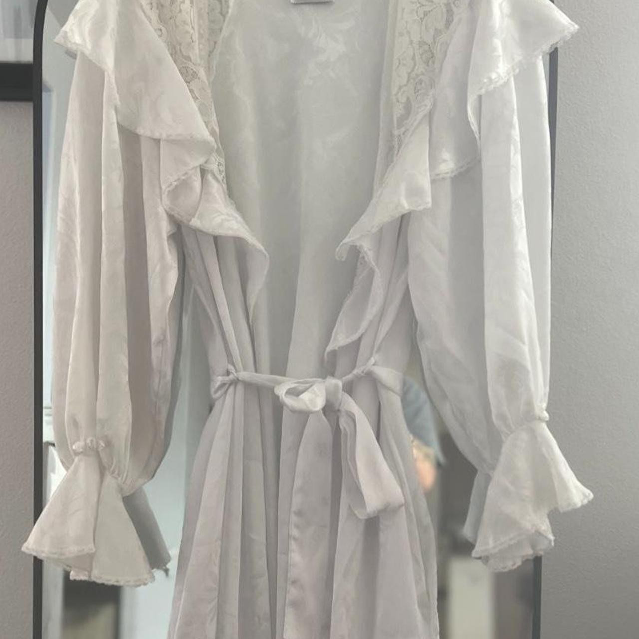 Vintage Miss  Dior white lace satin robe/dress with... | Depop | Depop US