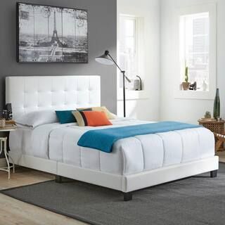 Boyd Sleep Channing White Queen Tufted Upholstered Platform Bed HDCHANWQN - The Home Depot | The Home Depot