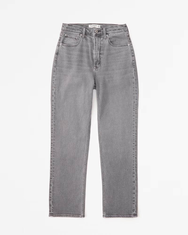 Curve Love Ultra High Rise Ankle Straight Jean | Abercrombie & Fitch (US)