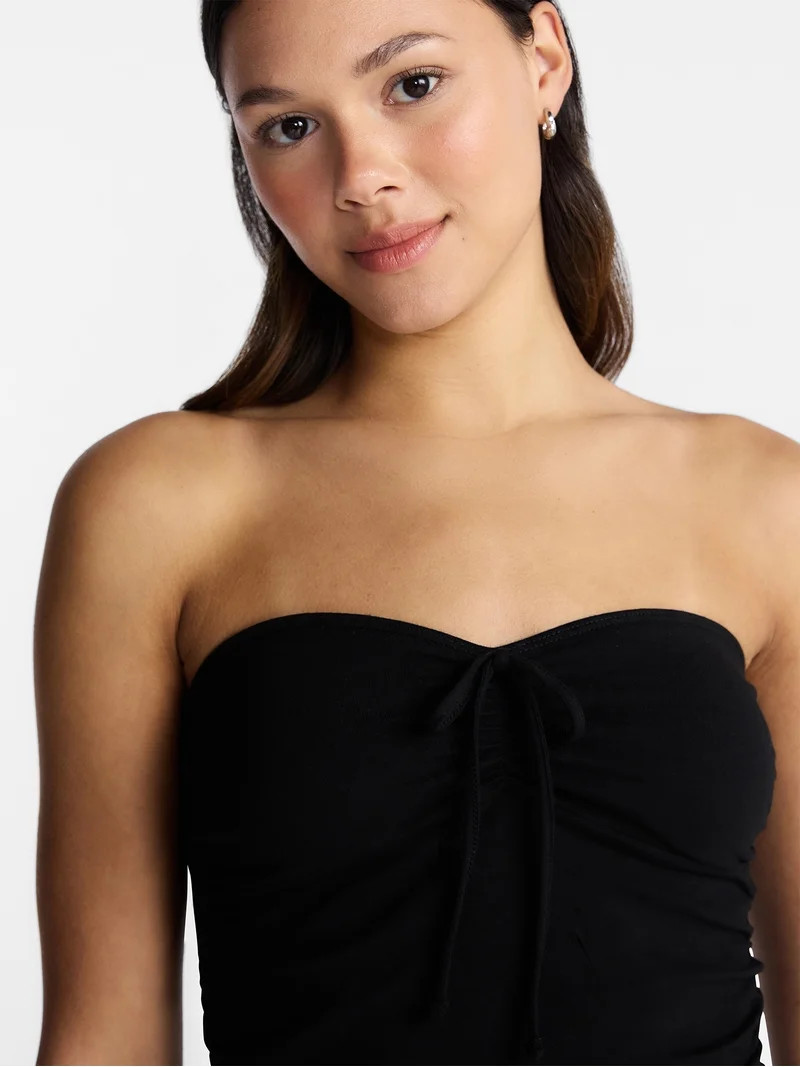 No Boundaries Ruched Tube Top, Women\u2019s XXS-XXL | Walmart (US)