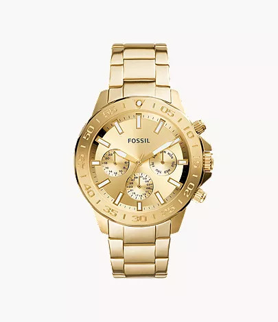 Bannon Multifunction Gold-Tone Stainless Steel Watch | Fossil (US)