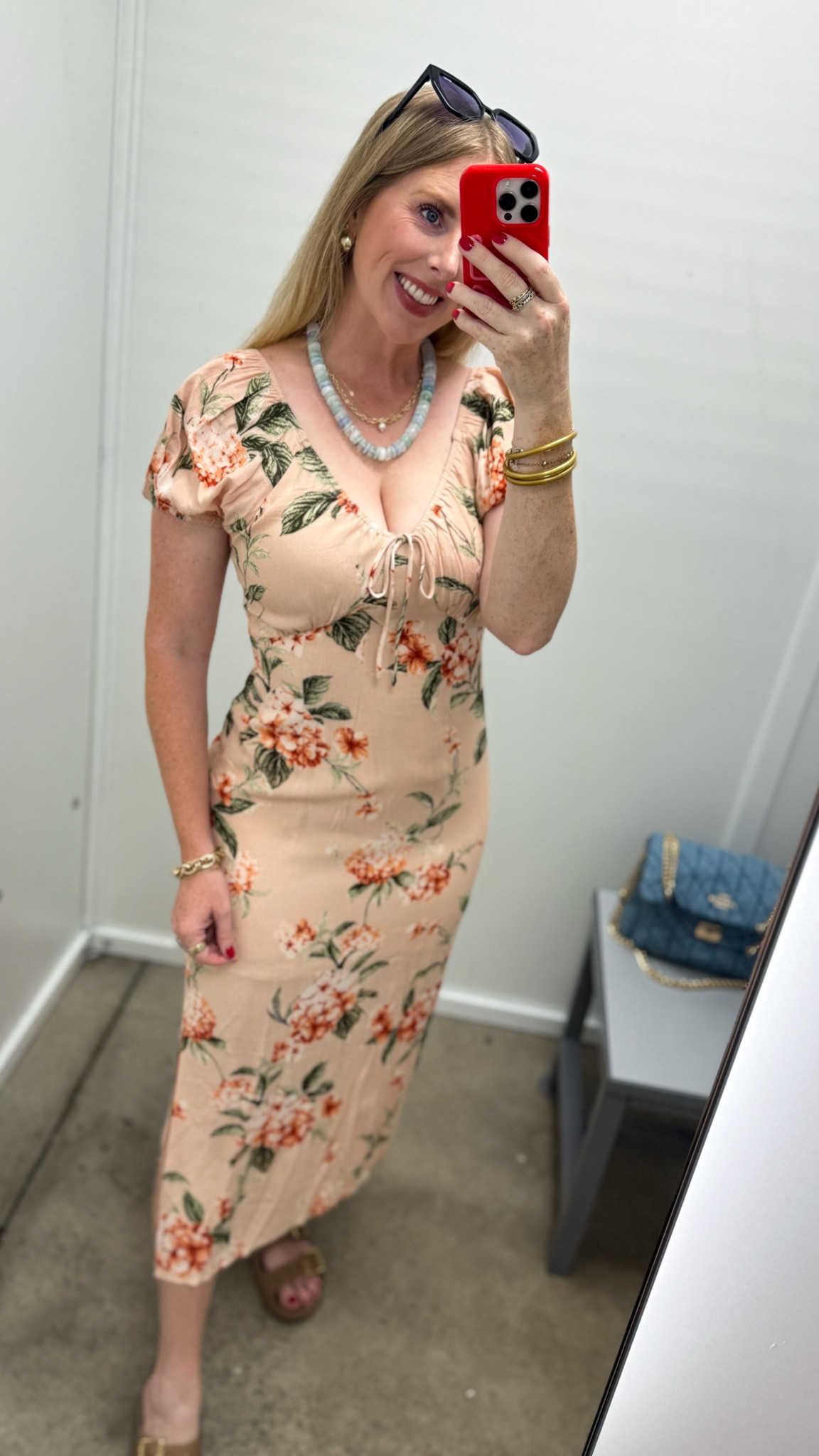 Walmart scoop floral midi dress - size small, if between go up! Material doesn’t have stretch

#LTKootd