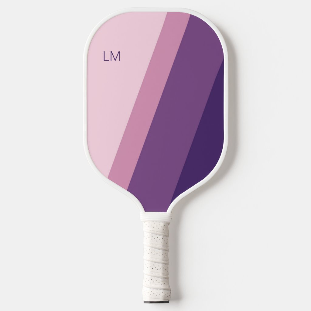 Purple Pink Monogram Pickleball Paddle | Zazzle