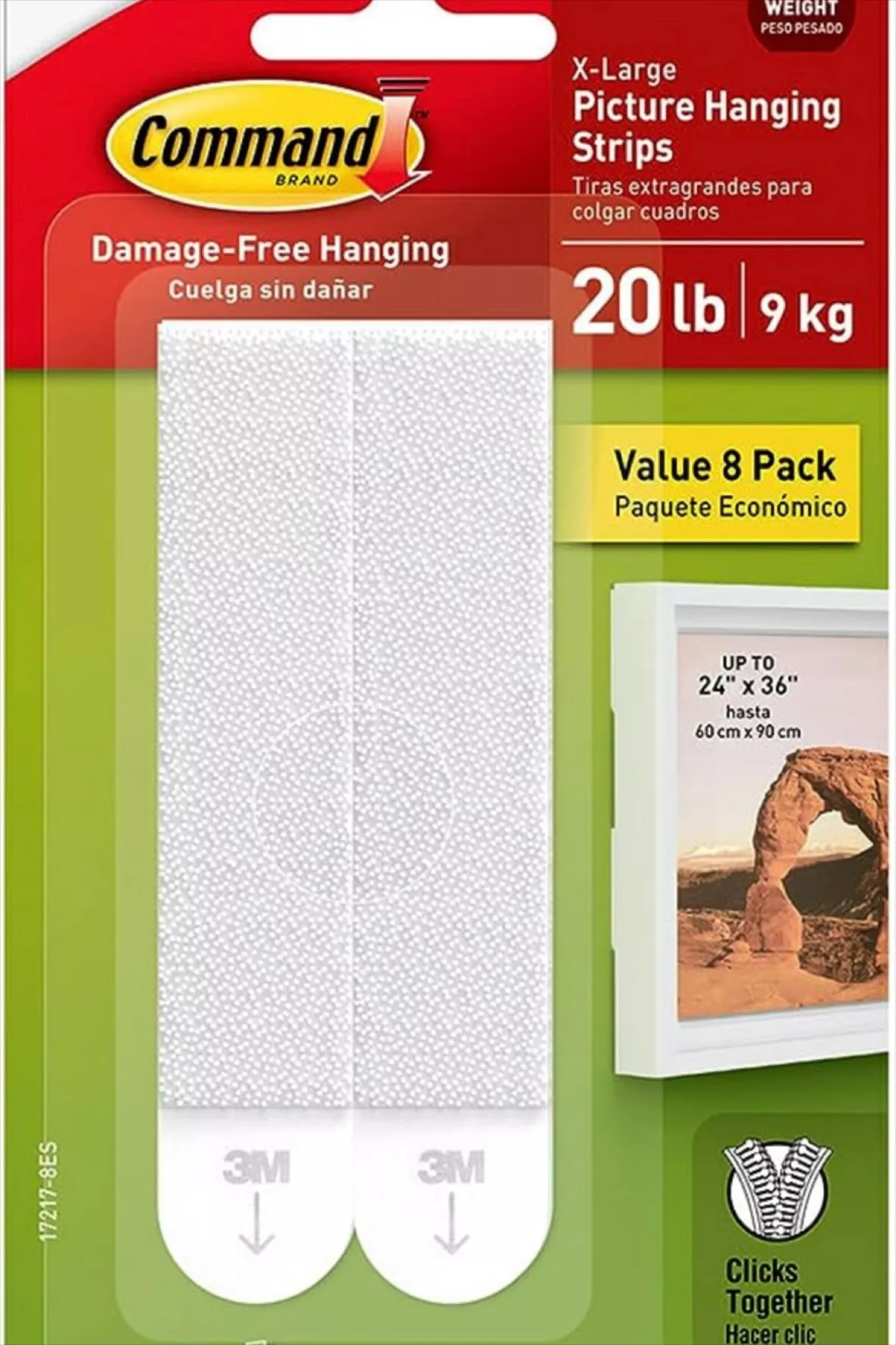 Command 20 Lb XL Heavyweight Picture Hanging Strips, Damage Free Hanging  Picture