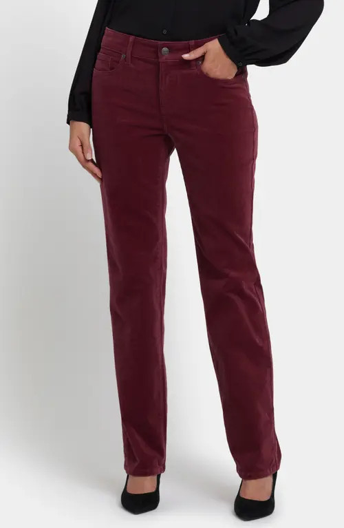 NYDJ Marilyn Corduroy Straight Leg Pants in Sienna Red at Nordstrom, Size 2 | Nordstrom