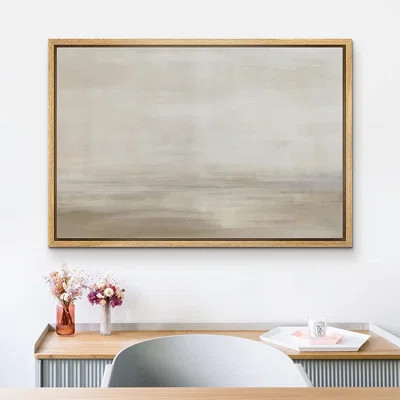 SIGNLEADER Framed Canvas Print Wall Art Grunge Pastel Brown Watercolor Vista Abstract Shapes Illustrations Modern Art Decorative Minimal Relax/Calm Fo | Wayfair Professional