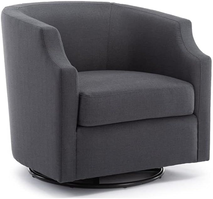 Comfort Pointe Infinity Ashen Gray Polyester Fabric Swivel and Rocker Barrel Accent Chair | Amazon (US)