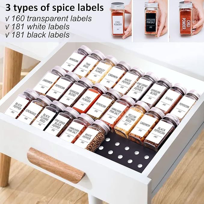 Churboro 4-Tier Spice Rack Organizer with 36 Glass Jars, 3 Types of Spice Labels, Funnel, Chalk P... | Amazon (US)