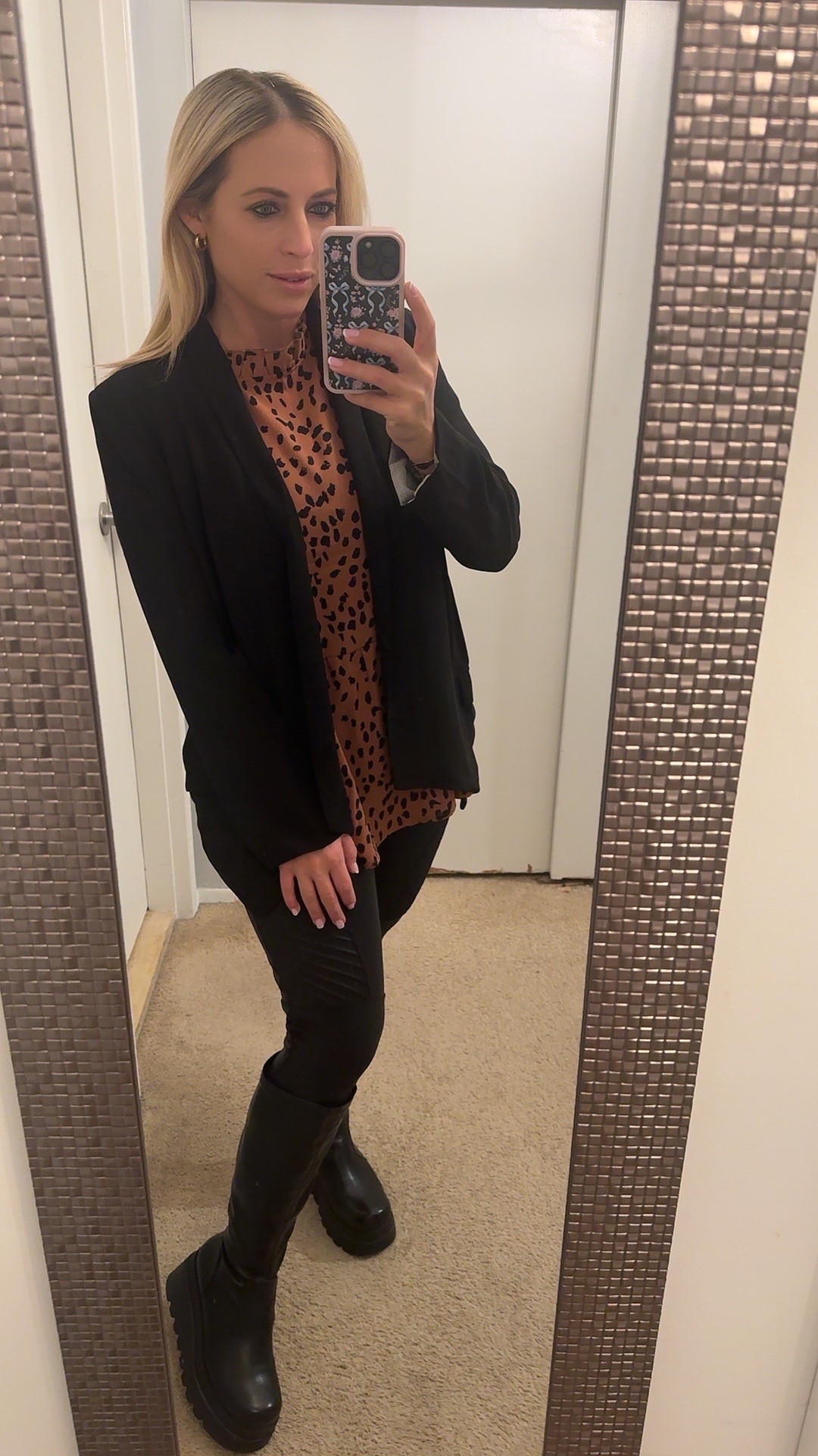Business casual. Office outfit. Teacher outfit. Neutral outfit. Blazer outfit. Boots outfit. Animal print. Leggings outfit 


#LTKWorkwear #LTKMidsize #LTKFindsUnder50