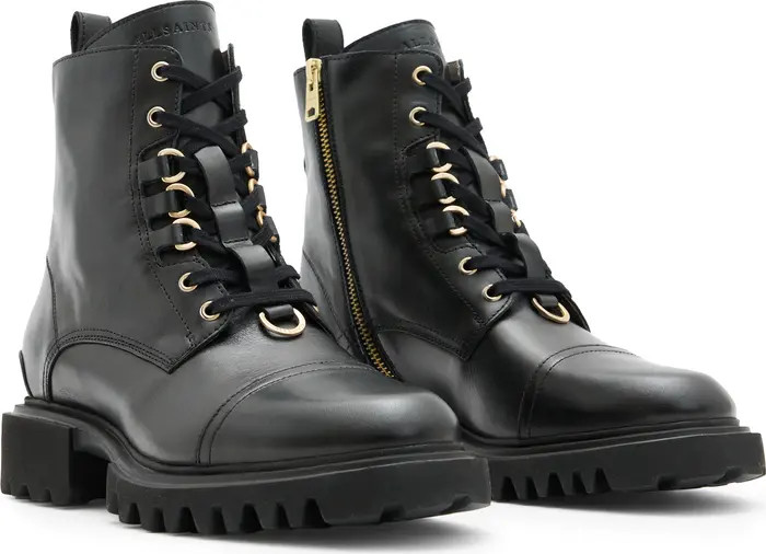 AllSaints Lydia Cap Toe Combat Boot (Women) | Nordstrom | Nordstrom