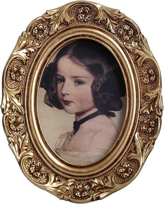 Small Vintage Picture Frames 2.5x3.5 Antique Ornate Oval Mini Picture Frames for Wall Mount and T... | Amazon (US)