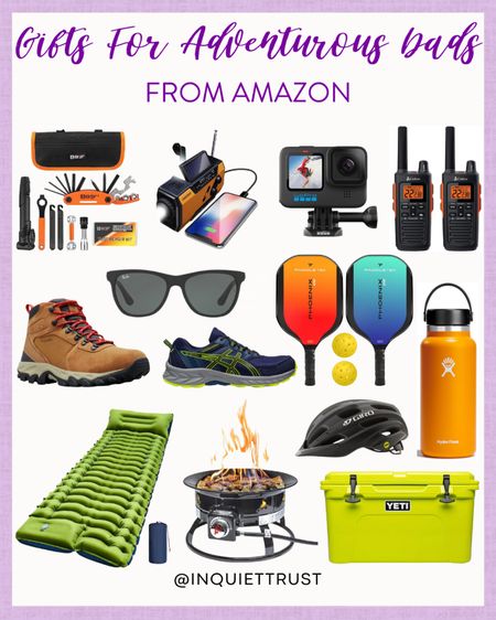 Looking for the perfect Father's Day gift for the adventurous husband, dad, uncle, or dad-in-law in your life? This emergency portable radio with power bank, GoPro camera, walkie-talkies, hiking shoes, water bottle, propane fire pit, and more are perfect to make sure they're adventure-ready!
#amazonfinds #affordablestyle #outdooractivity #summeressentials

#LTKGiftGuide #LTKSeasonal #LTKShoeCrush