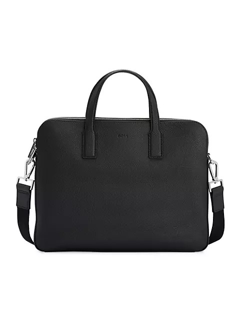 Italian-Leather Document Case With Embossed Logo | Saks Fifth Avenue