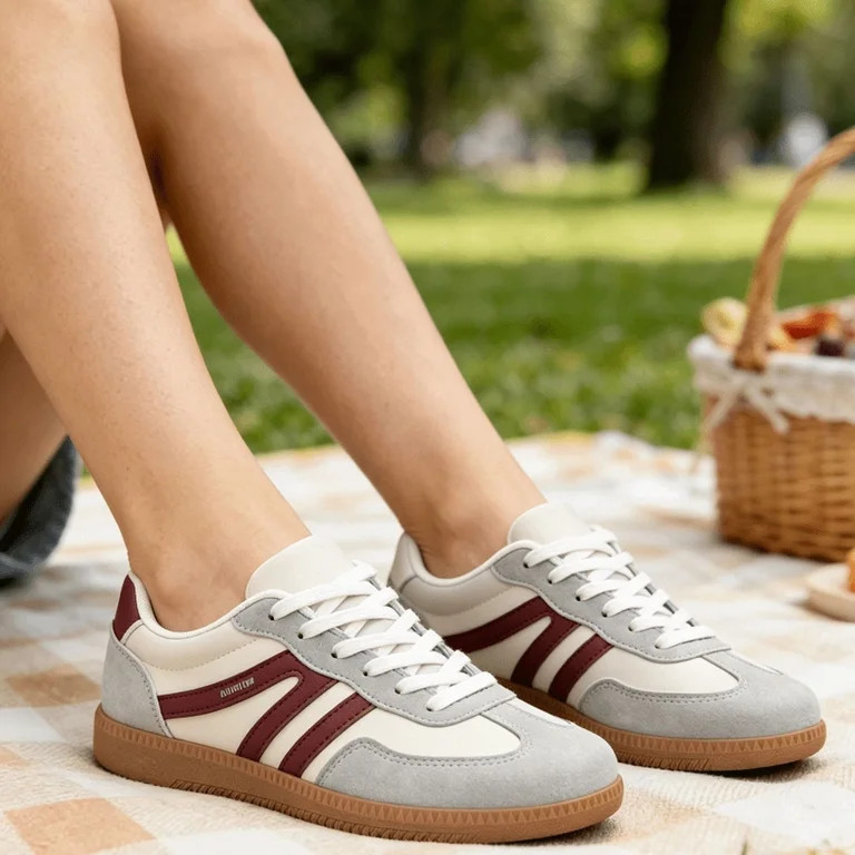BERANMEY Women's Retro Fashion Sneakers Comfortable Casual Anti Slip Platform Low-Top Sneakers La... | Walmart (US)