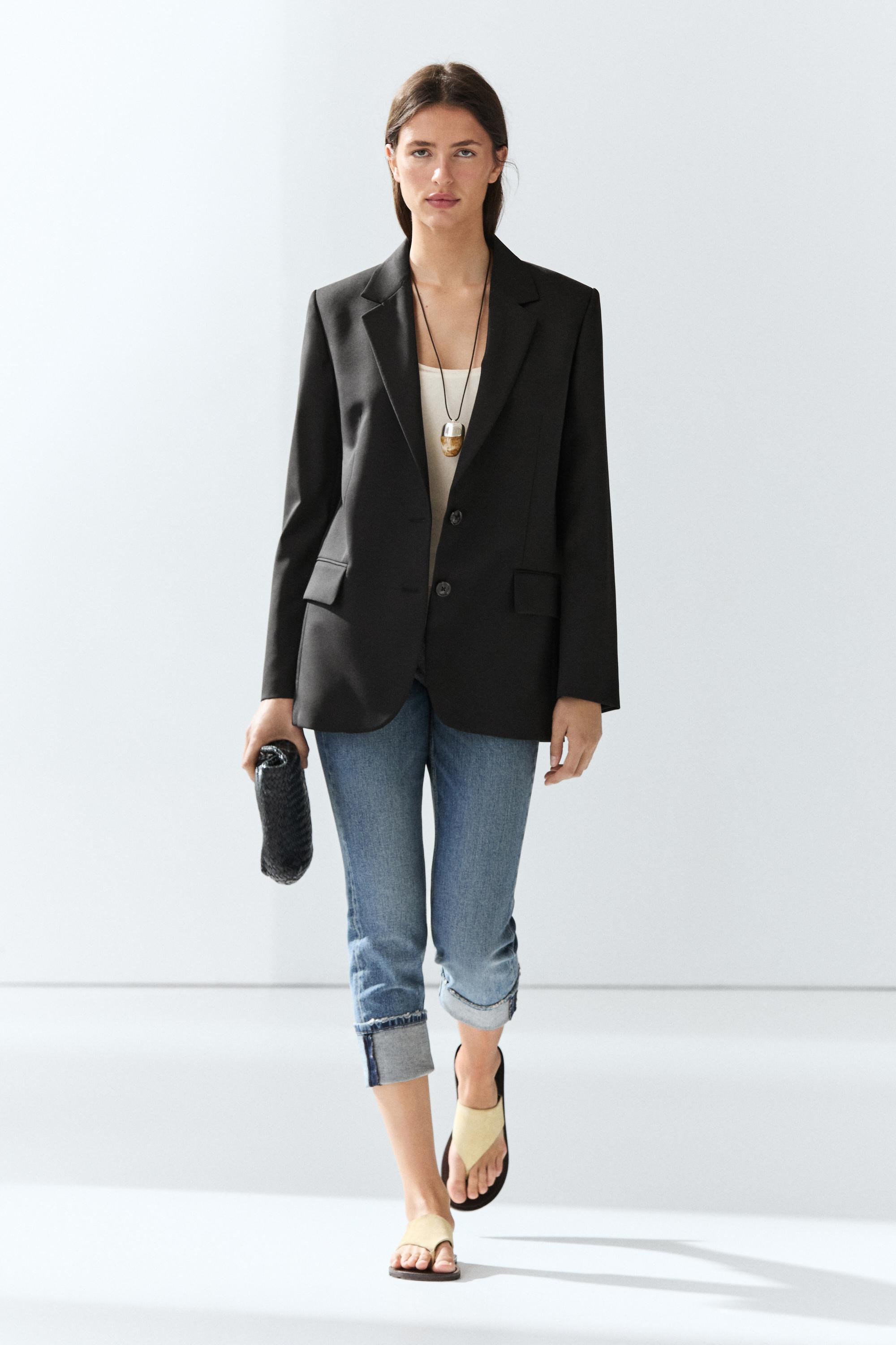 100% extra fine wool two-button blazer | Massimo Dutti US