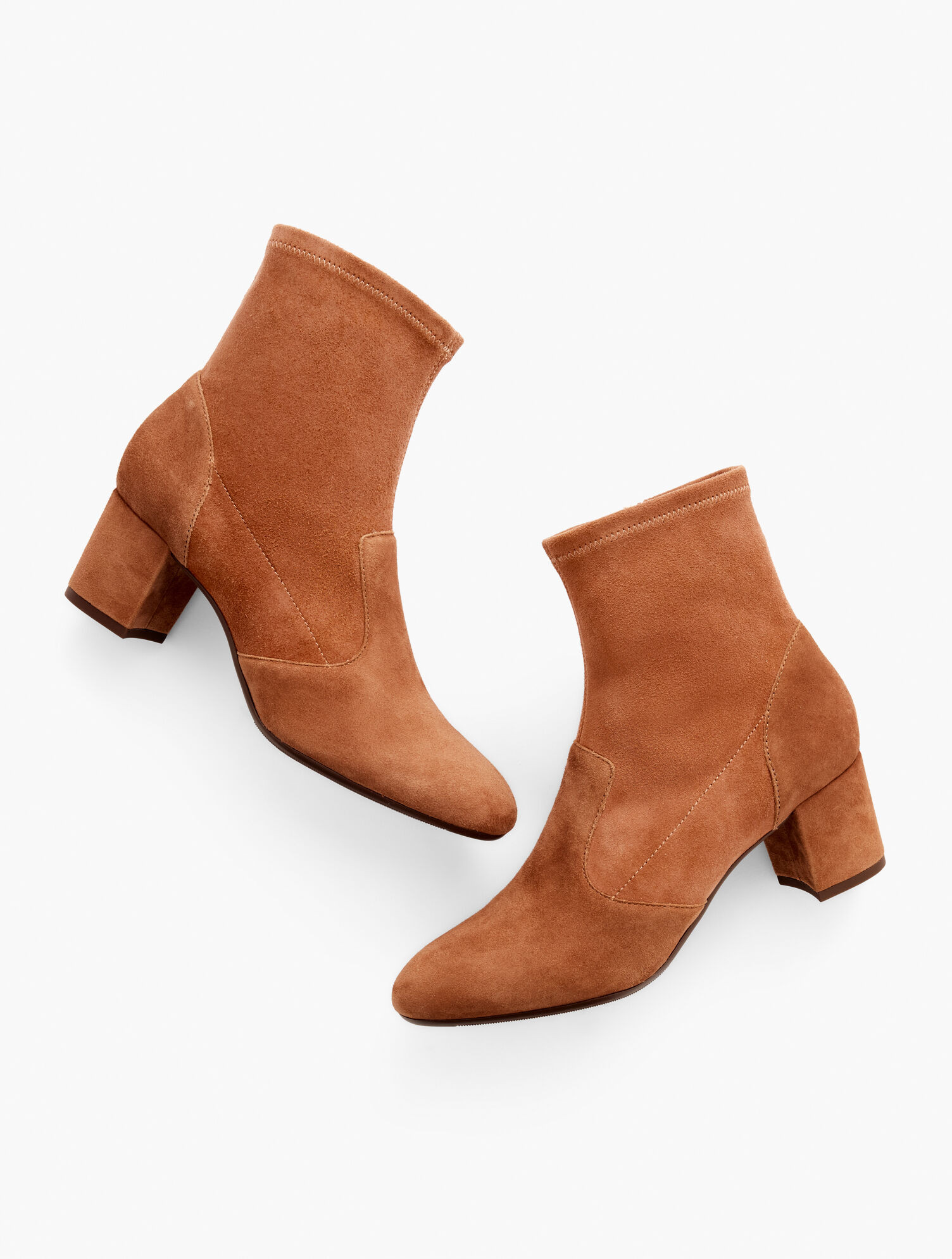 Pardo Suede Stretch Block Heel Booties | Talbots