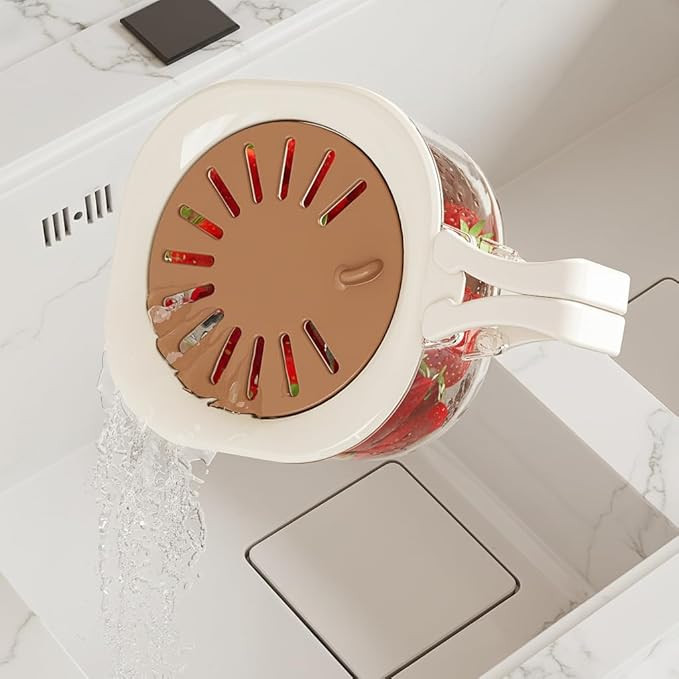 Fruit Vegetable Washing Bowl with Strainer, Multifunctional Produce Washer, Berry Container, Lett... | Amazon (US)