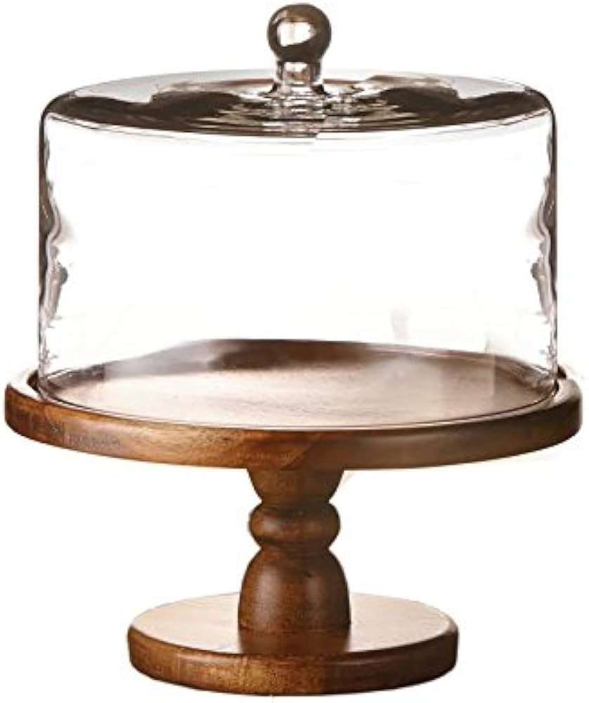 American Atelier Madera Pedestal Plate with Dome, Brown, 11.8x12.2 | Amazon (US)