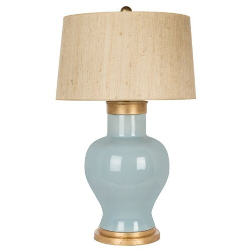 Paradiso Cove Couture Table Lamp, Mist Blue/Gold Leaf | One Kings Lane