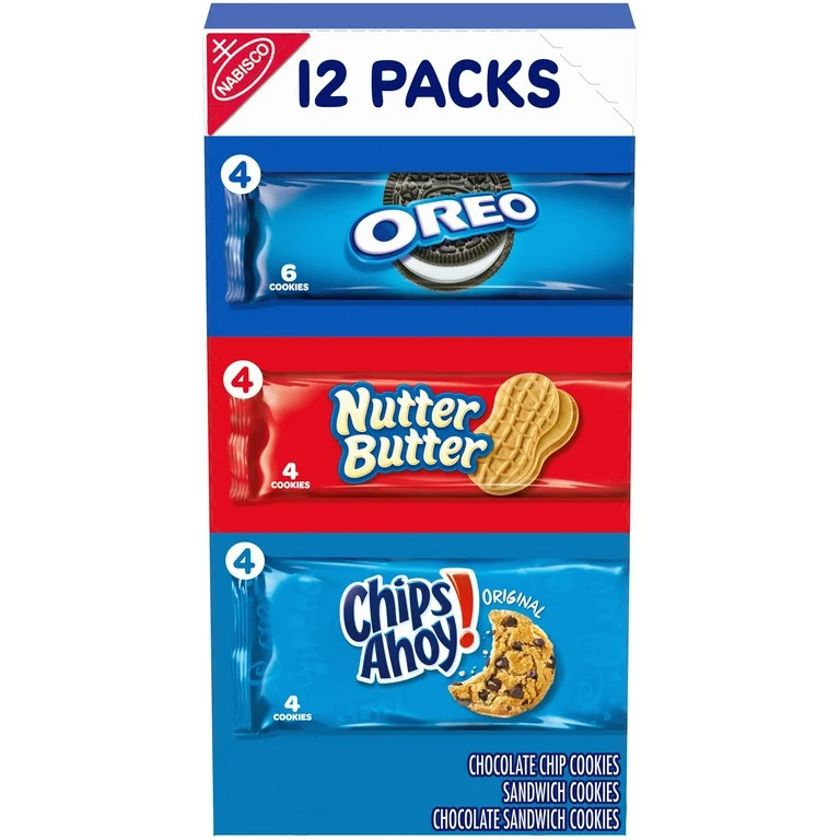 Nabisco Cookie Variety Pack, Oreo, Nutter Butter, Chips Ahoy!, 12 Snack Packs | Walmart (US)