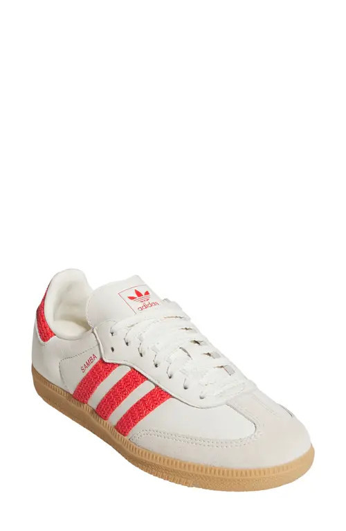 adidas Gender Inclusive Samba OG Sneaker in Off White/Lucid Red/Gum 3 at Nordstrom, Size 11.5 Women's | Nordstrom