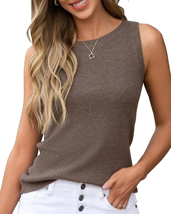 Arach&Cloz Women's Wool Blend Sweaters Non See Through All-Season Business Casual Tank 2025 | Amazon (US)