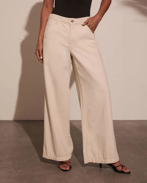Leema Stretch High Rise Wide Leg Twill Jeans | VICI