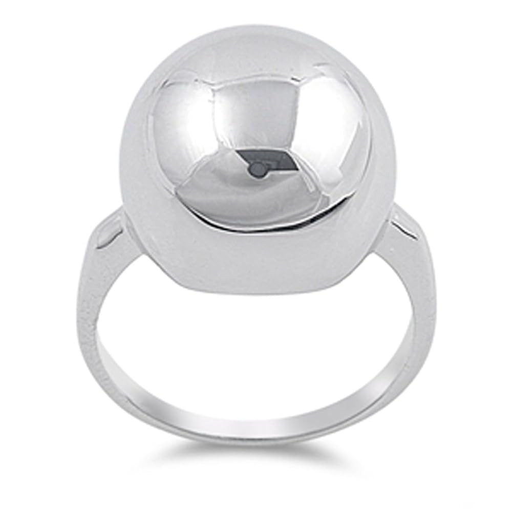 High Polish Ball Large Wide Big Fashion Ring 925 Sterling Silver Band Sizes 5-10 | Amazon (US)