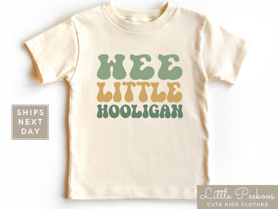 Wee Little Hooligan Natural Toddler Shirt, Retro St. Patrick's Baby Onesie®, Kids Saint Patrick'... | Etsy (US)