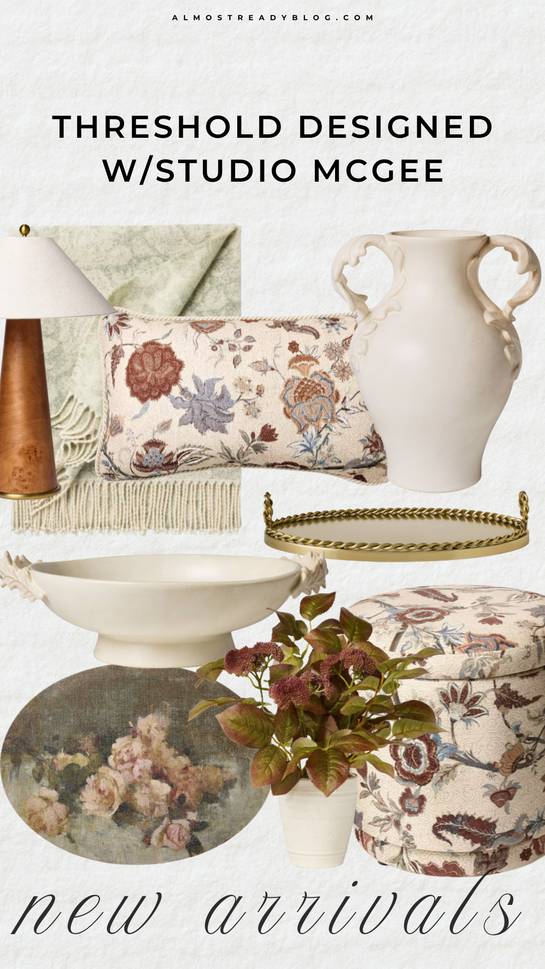 Target x studio mcgee decor, cottage style decor, vintage inspired home, traditional home decor, cozy living room, floral home accents, neutral home decor, antique inspired decor, timeless home design, decorative vase, floral pillow, cozy throw blanket

#LTKHome