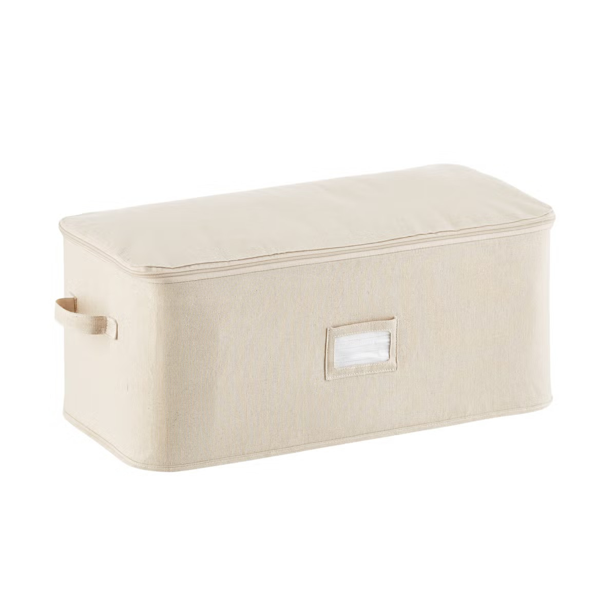 The Container Store Medium Zippered Storage Bag Natural | The Container Store